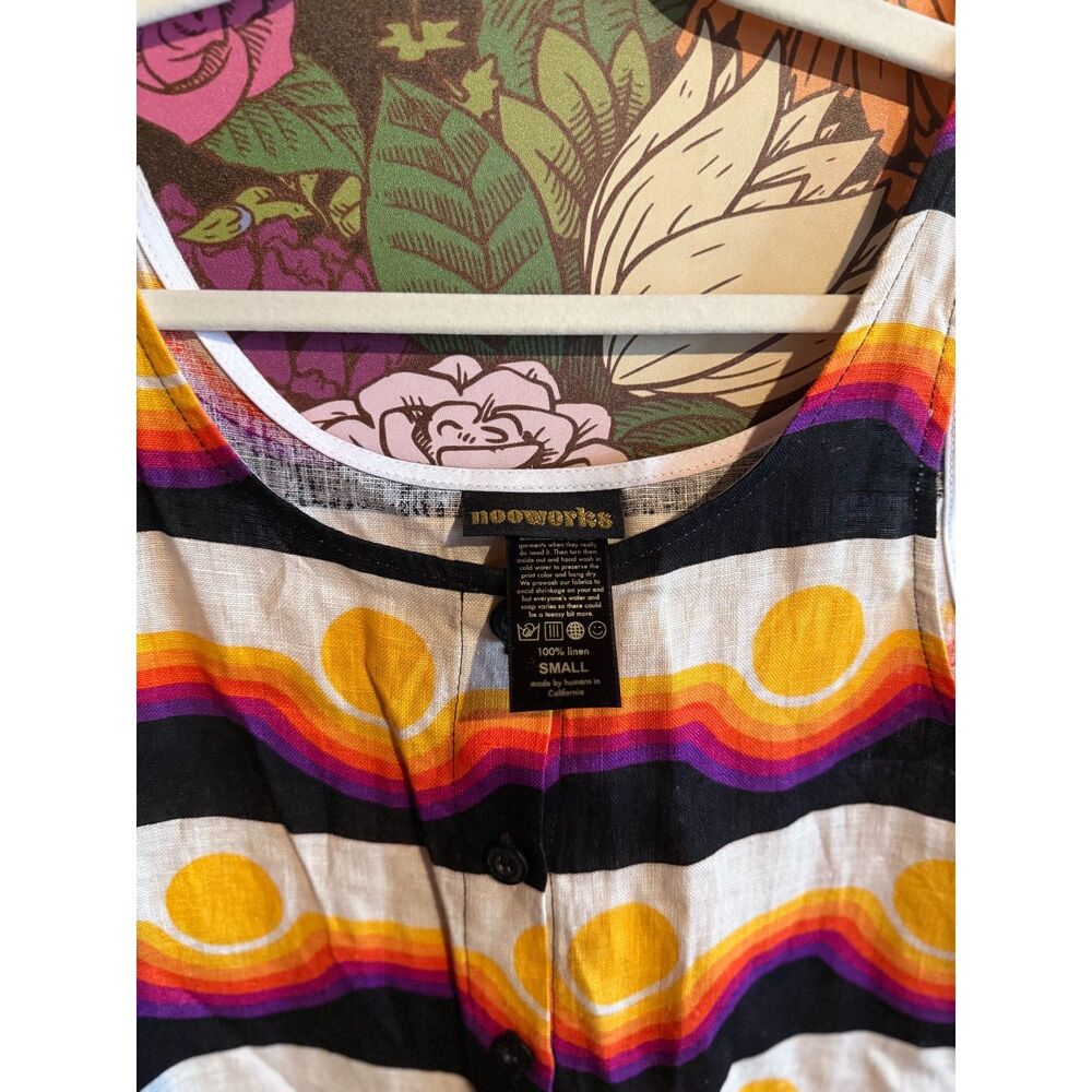 Nooworks Chloe Dress in Circa Linen Size Small - Made in USA - Picture 6 of 6